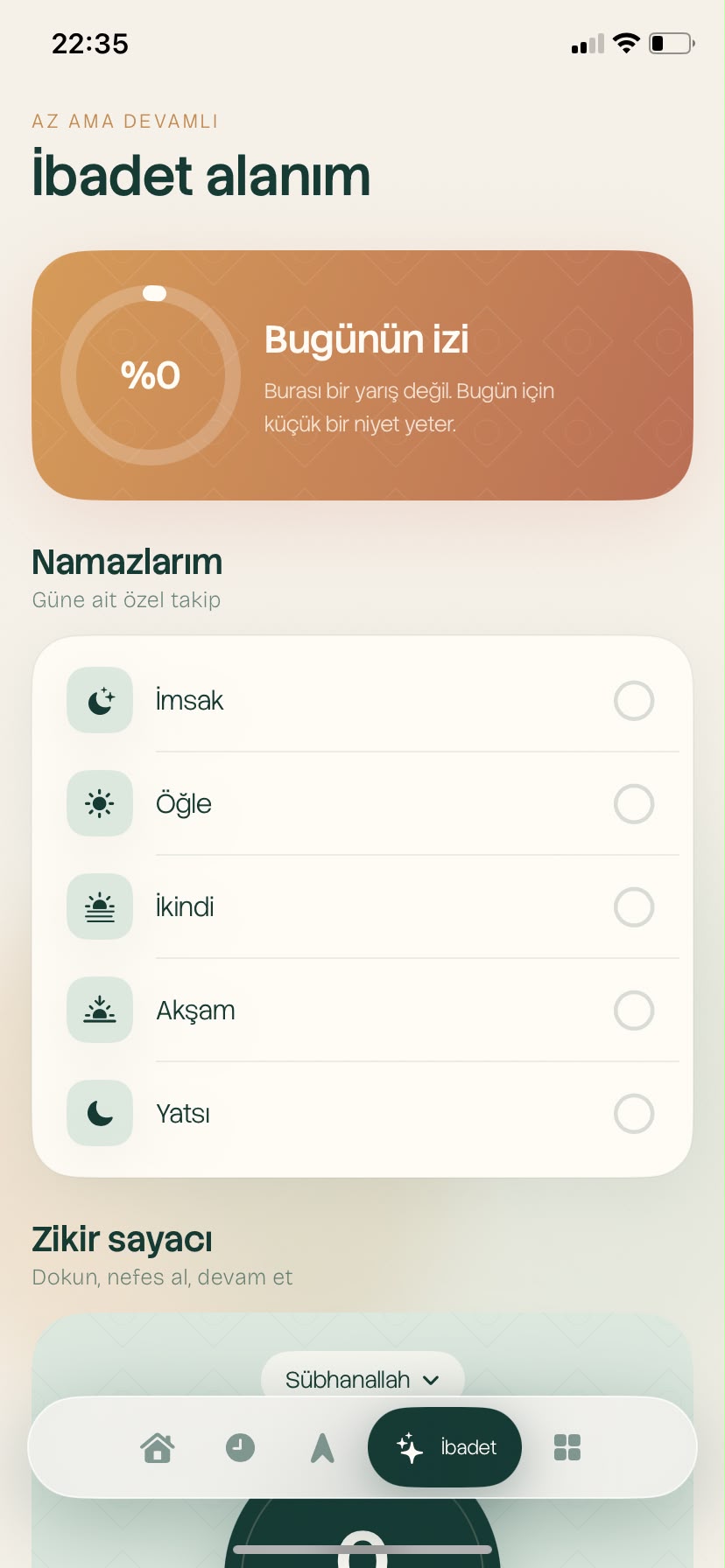 Fıkhî uygulama ekranı 3