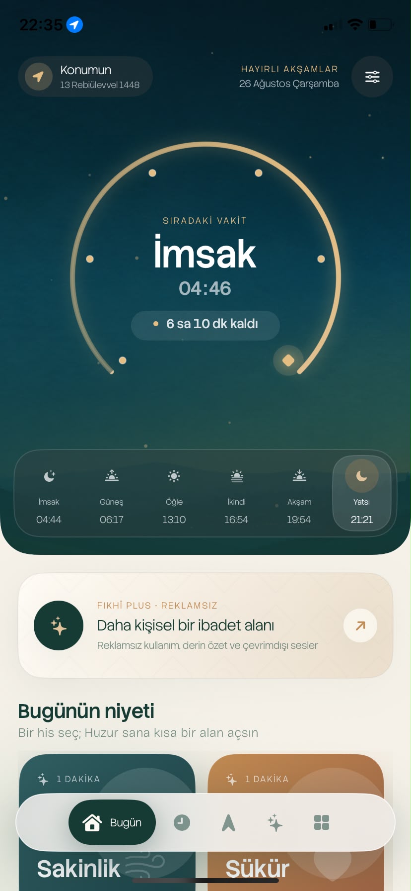 Fıkhî uygulama içi ekranı 1