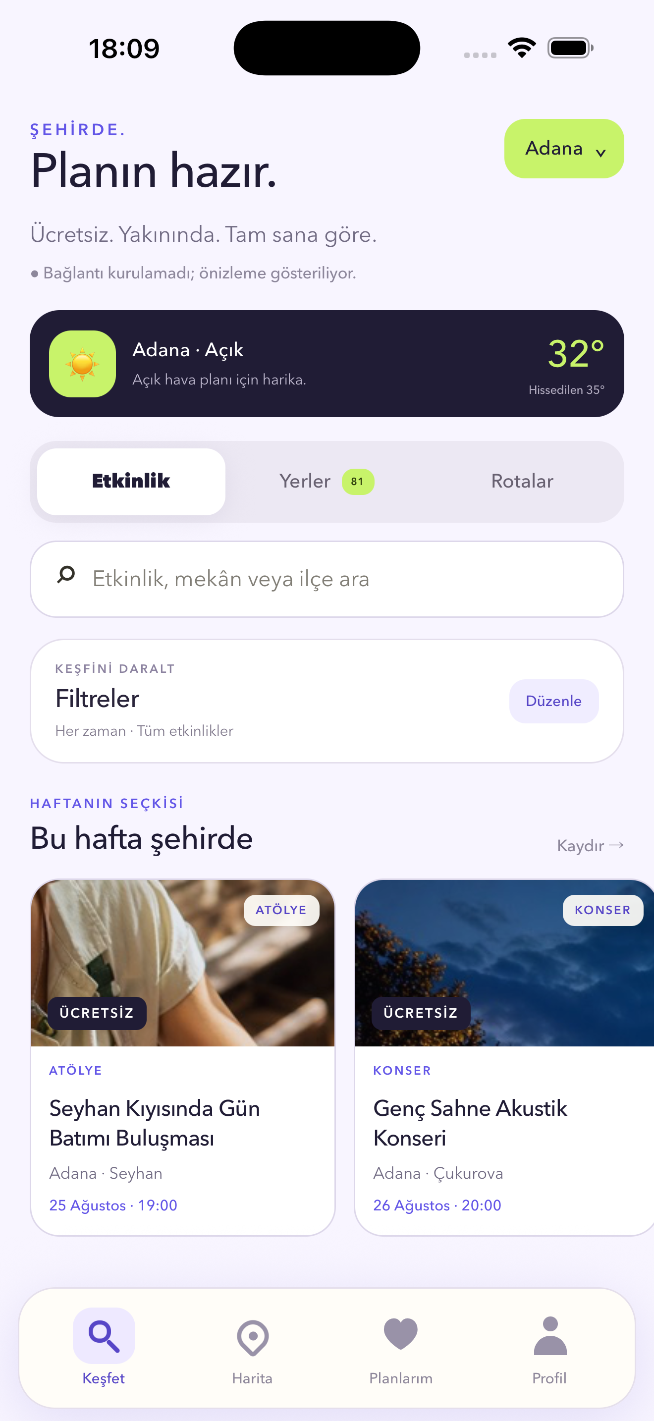 Şehirde uygulama içi ekranı 1